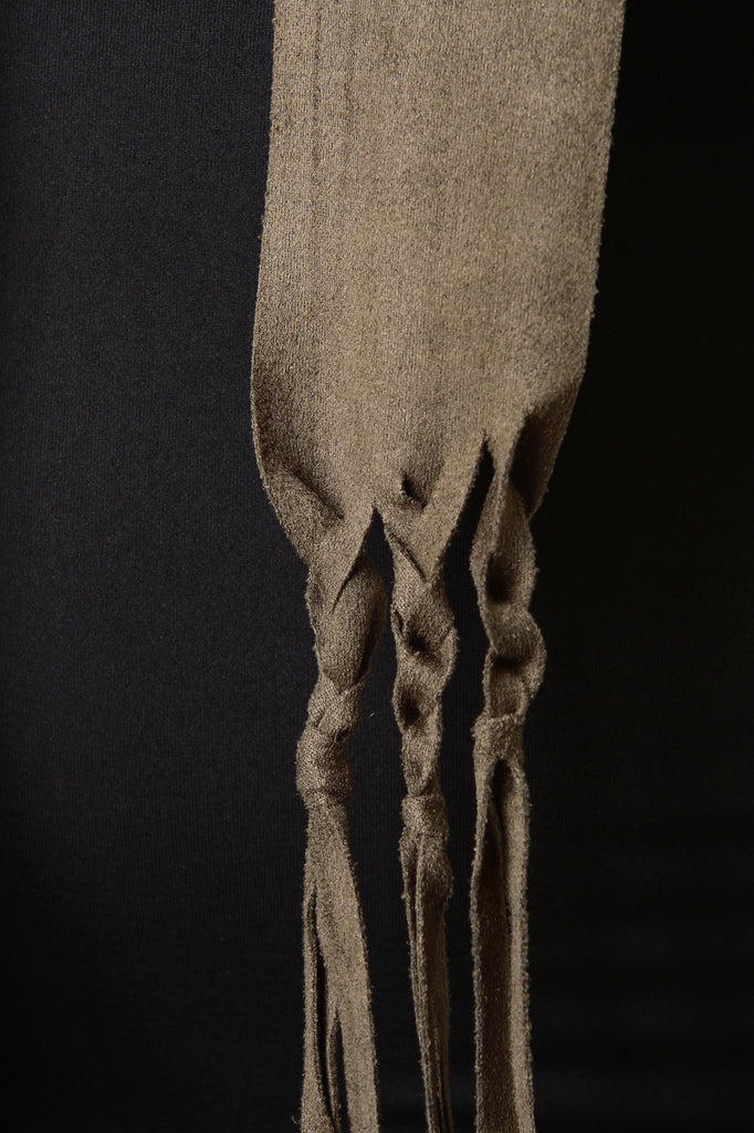 Suede Braided Fringe Scarf
