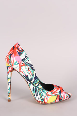 Bamboo Suede Buckled Strap Chunky Heel
