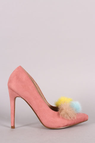Bamboo Suede Buckled Strap Chunky Heel