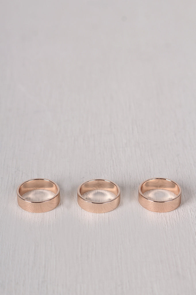 Simple Polished Band Ring Set