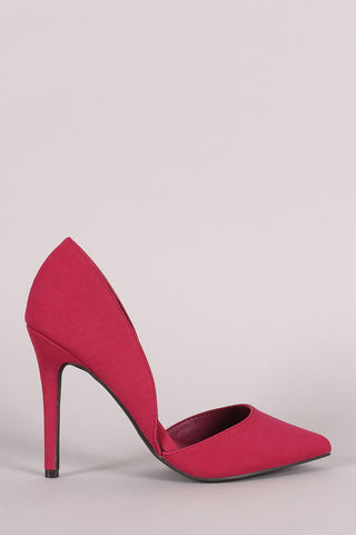 Bamboo Suede Buckled Strap Chunky Heel