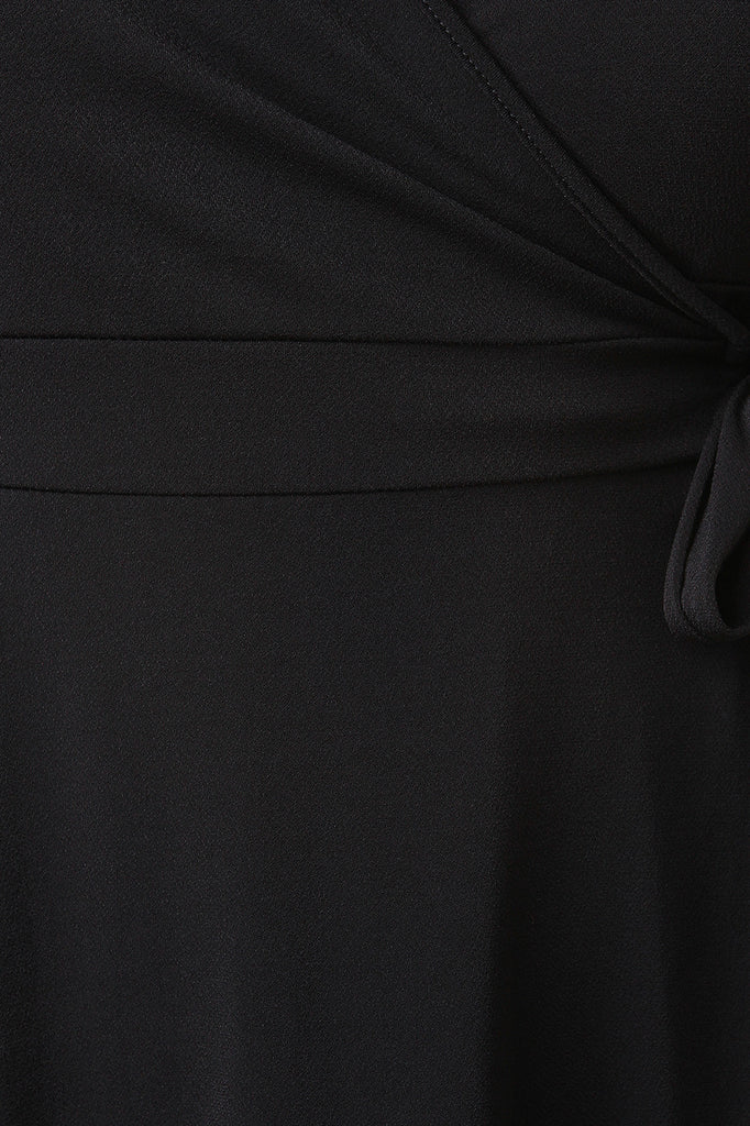 Cold Shoulder Surplice Wrap Midi Dress