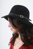 Leatherette Strap Floppy Hat