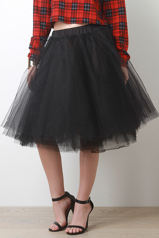 Tulle Tutu Midi Skirt