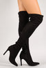 Breckelle Vegan Suede Stiletto Over-The-Knee Boot