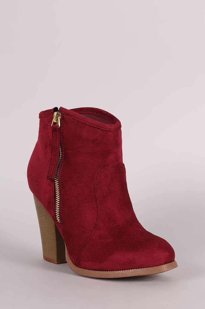 Liliana Zipper Chunky Heeled Western Ankle Boots