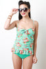 Floral Ruffle Tankini Set