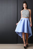 Scuba Box Pleated High-Low A-Line Skirt