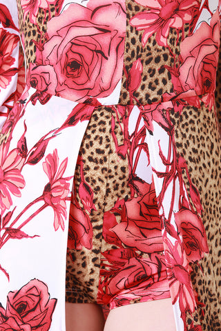 Leopard Floral Maxi Romper