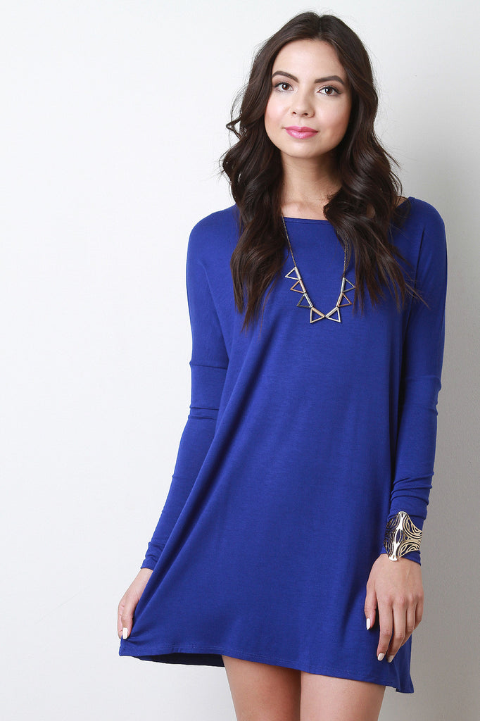 Boxy Long Sleeve Mini Dress