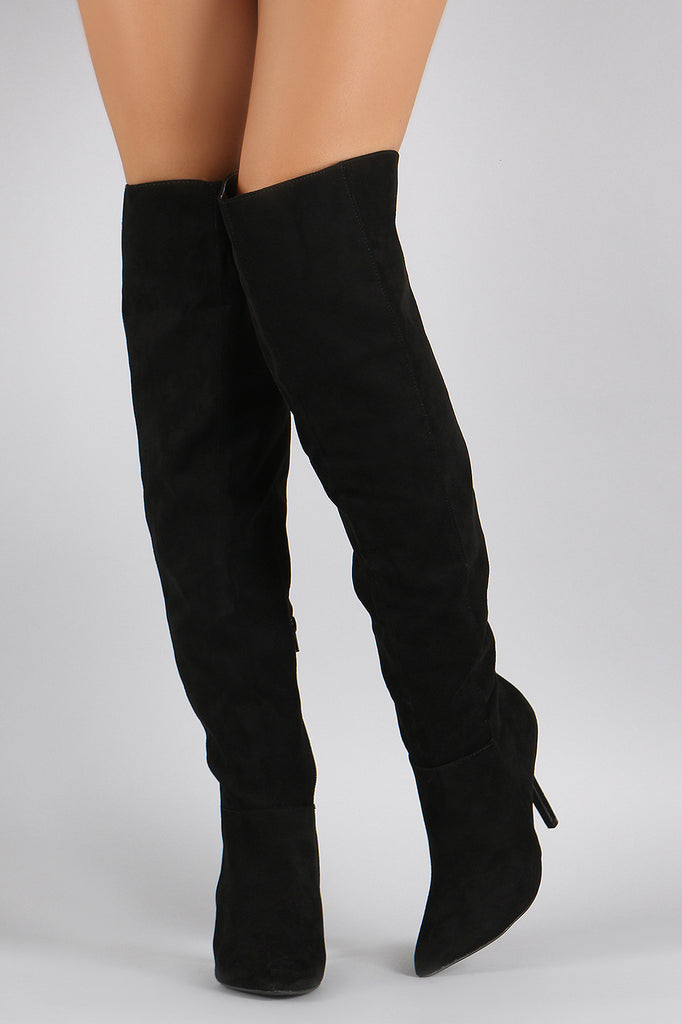 Qupid Pointy Toe Over-The-Knee Stiletto Boots