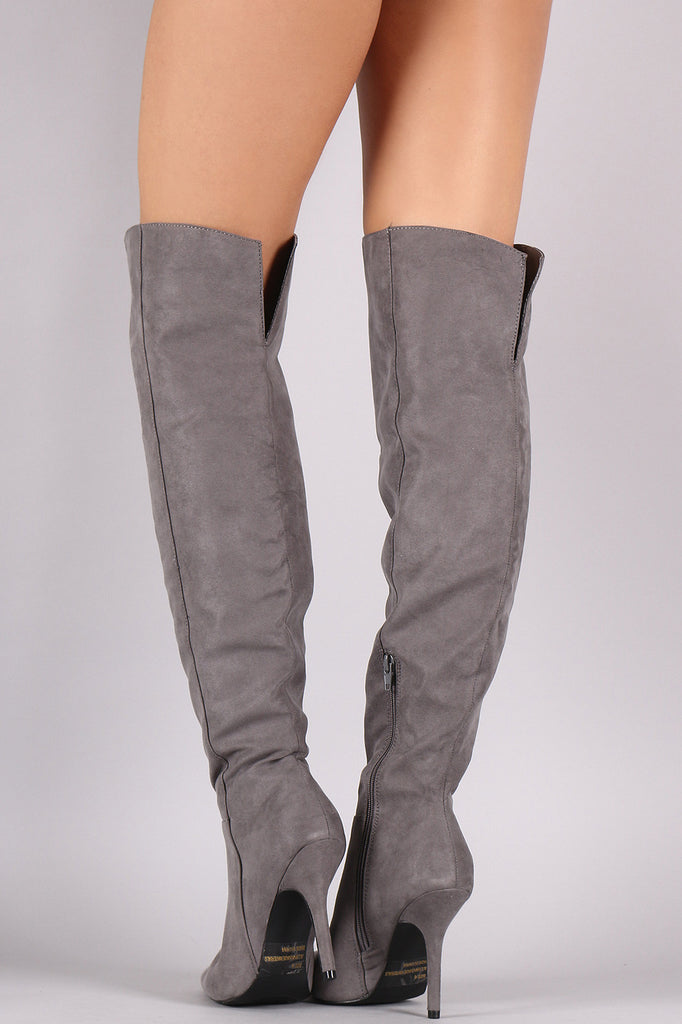 Qupid Pointy Toe Over-The-Knee Stiletto Boots