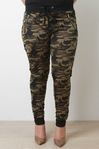 Camouflage Print Jogger Pants