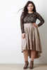 Pleated Taffeta High-Low Skirt