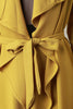 Crepe Draped Belted Trench Jacket