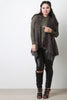 Back Contrast Knit Sleeveless Drape Faux Fur Vest