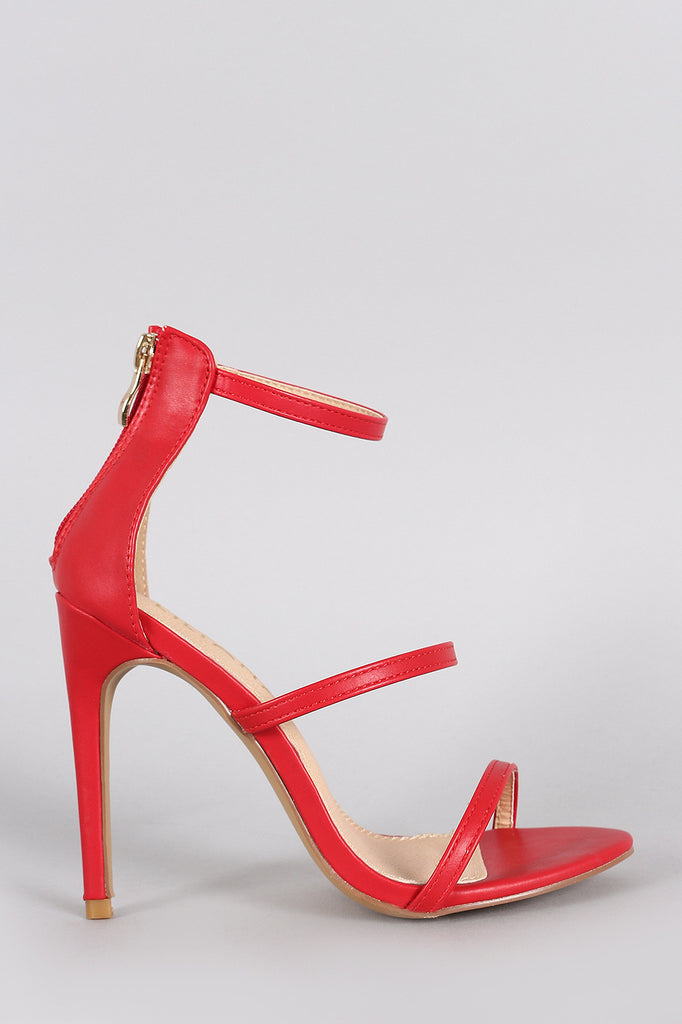 Liliana Open Toe Triple Straps Single Sole Heel