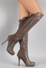 Dollhouse Contrast Panel Stiletto Over-The-Knee Boots