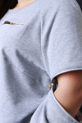 Zippered Trim Long Sleeves Sweatshirt