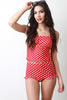 Polka Dots High Waisted Tankini Set