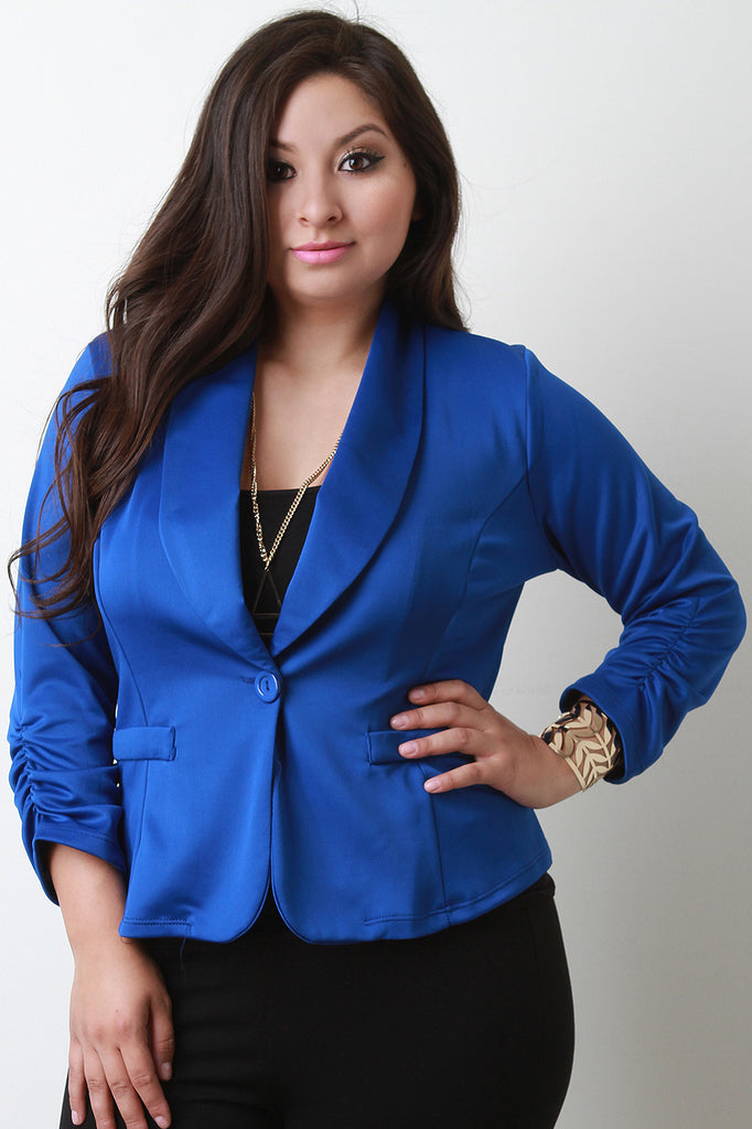 Ruched Quarter Sleeve Jacket