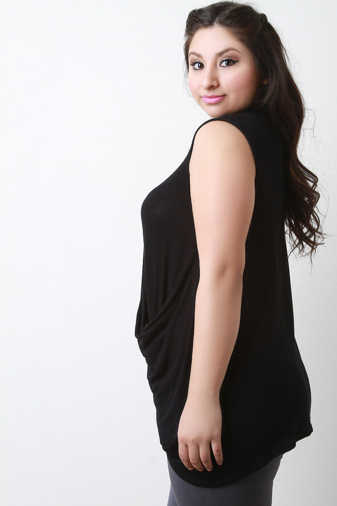 Sleeveless Asymmetrical Draping Top