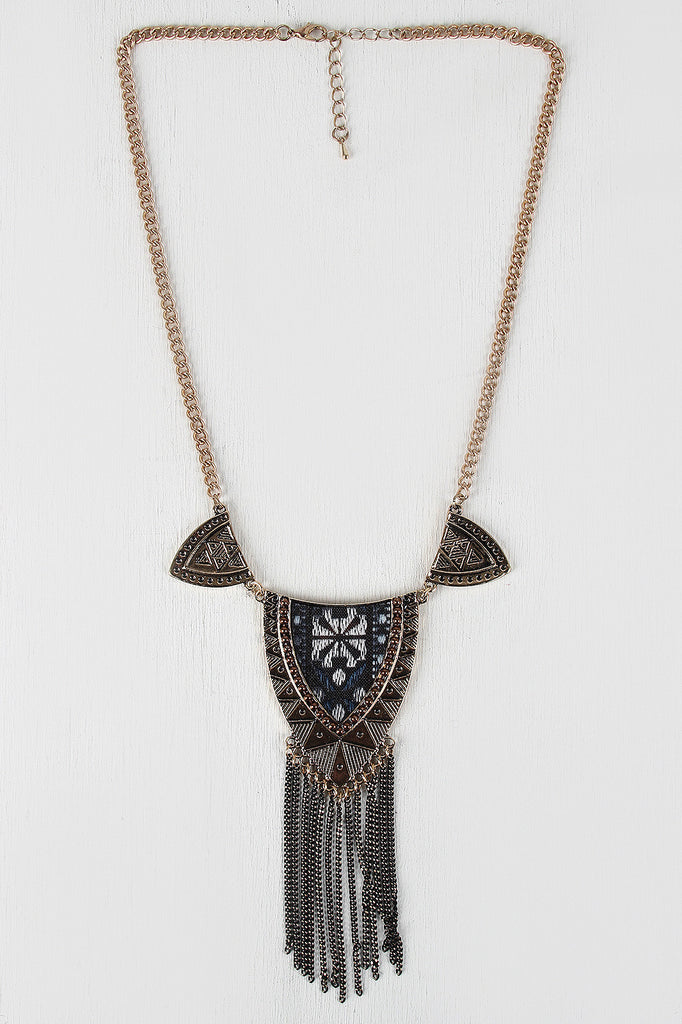 Fabric Tribal Design Necklace