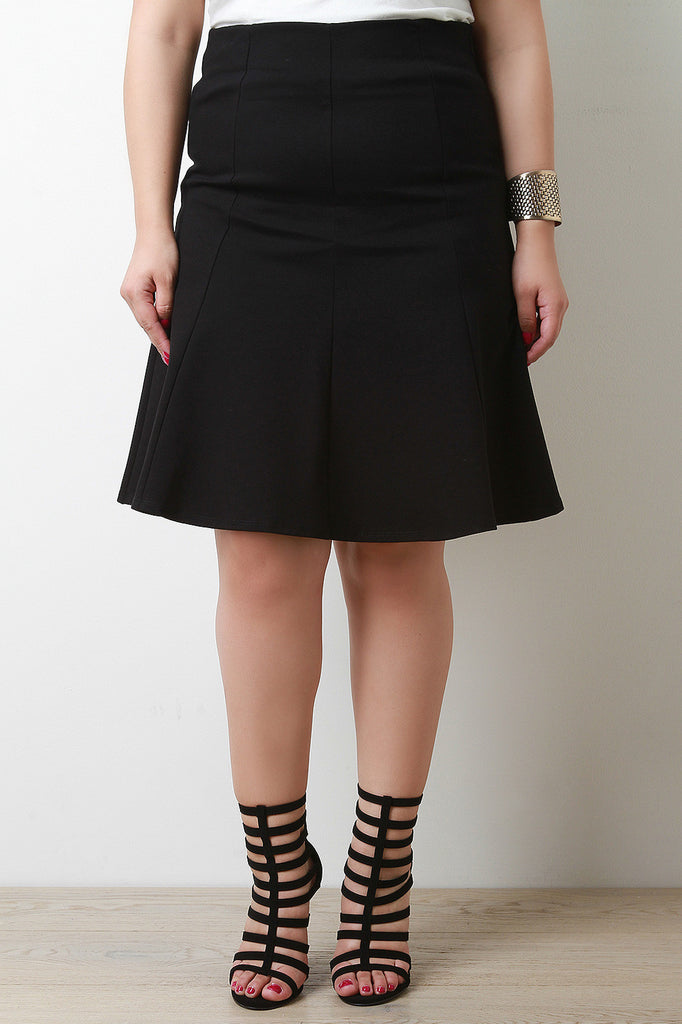 A-Line Panel Midi Skirt