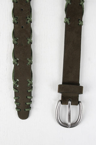 Stitched Vegan Suede Belt