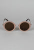 Metallic Trim Round Frame Sunglasses