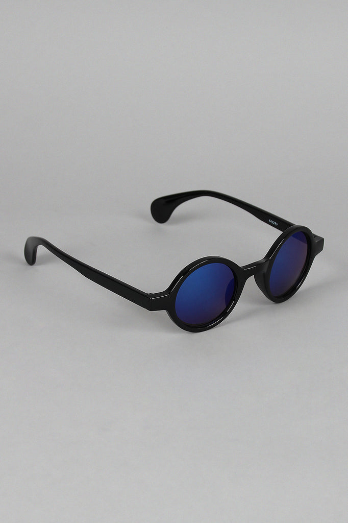 Horn Rim Mirrored Lens Sunglasses