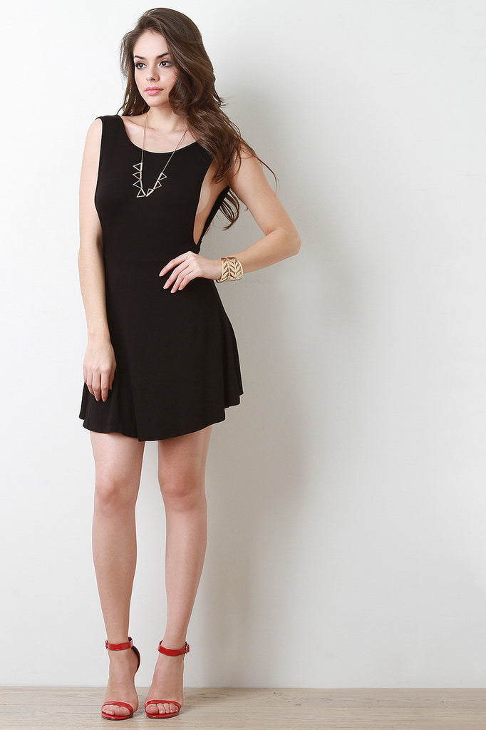 Sleeveless Jersey Knit Skater Mini Dress