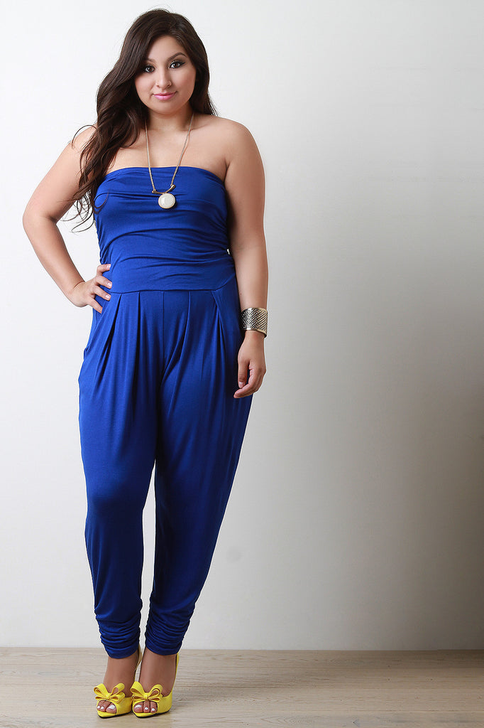 Strapless Ruched Jumpsuit