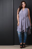 Chiffon Sleeveless Sharkbite Tie Waist Tunic Top