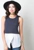 Asymmetrical Two Tone Sleeveless Top