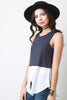 Asymmetrical Two Tone Sleeveless Top