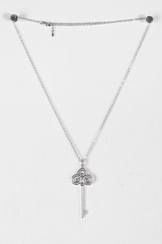 Rhinestone Key Pendant Necklace