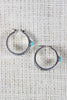 Filigree Hoop Turquoise Stone Earrings