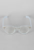 Horn Rimmed Metallic Accent Glasses