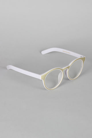 Horn Rimmed Metallic Accent Glasses