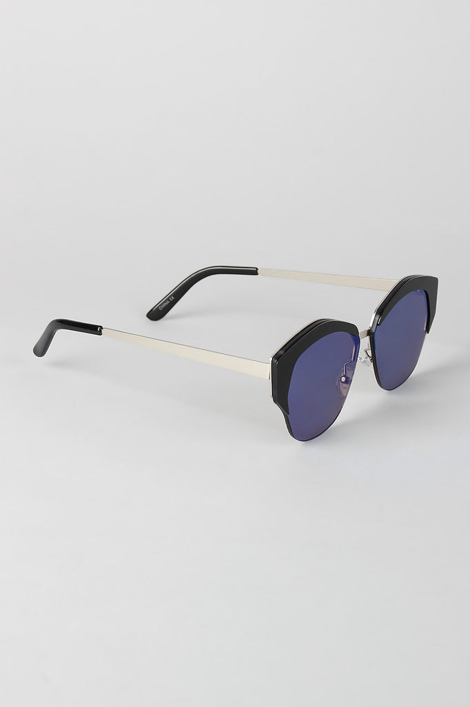 Geometric Semi-Rimless Sunglasses