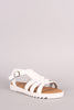 Bamboo Strappy Lug Sole Flat Sandal