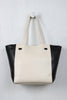 Classic Two-Tone Vegan Leather Tote