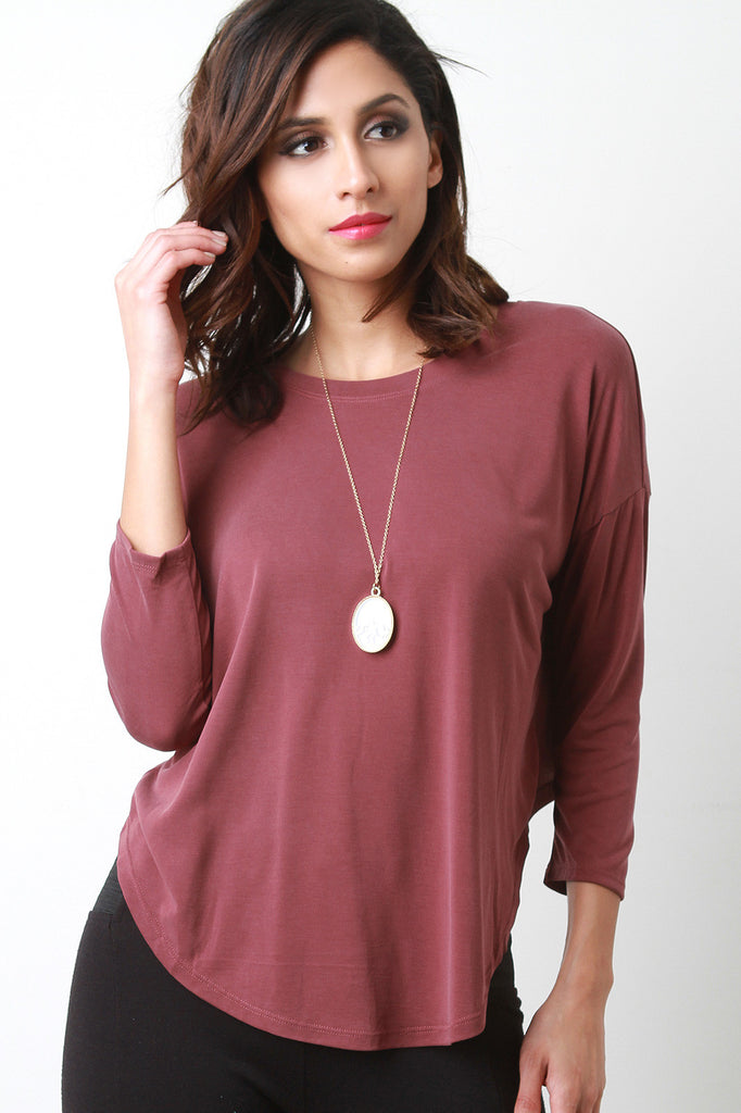 Crop Back Jersey Knit Top