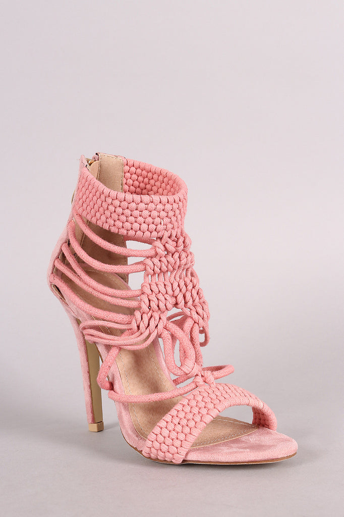 Crochet Woven Open Toe Heel