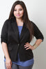 Faux Pocket Ruched Sleeve Blazer