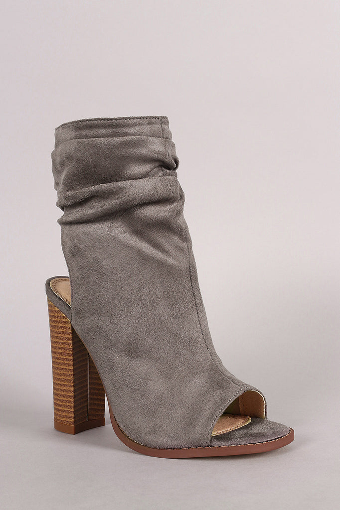 Liliana Slouchy Shaft Open Toe Booties