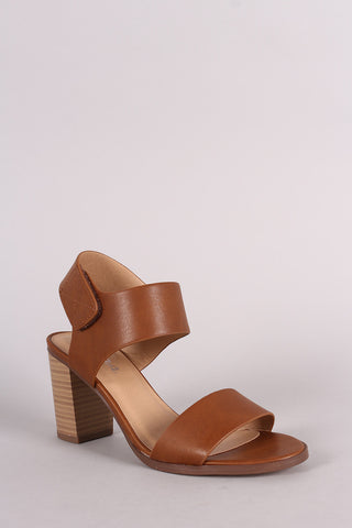 Soda Open Toe Ankle Cuff Chunky Heel