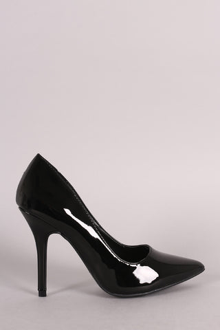 Wild Diva Lounge Patent Pointy Toe Stiletto Pump