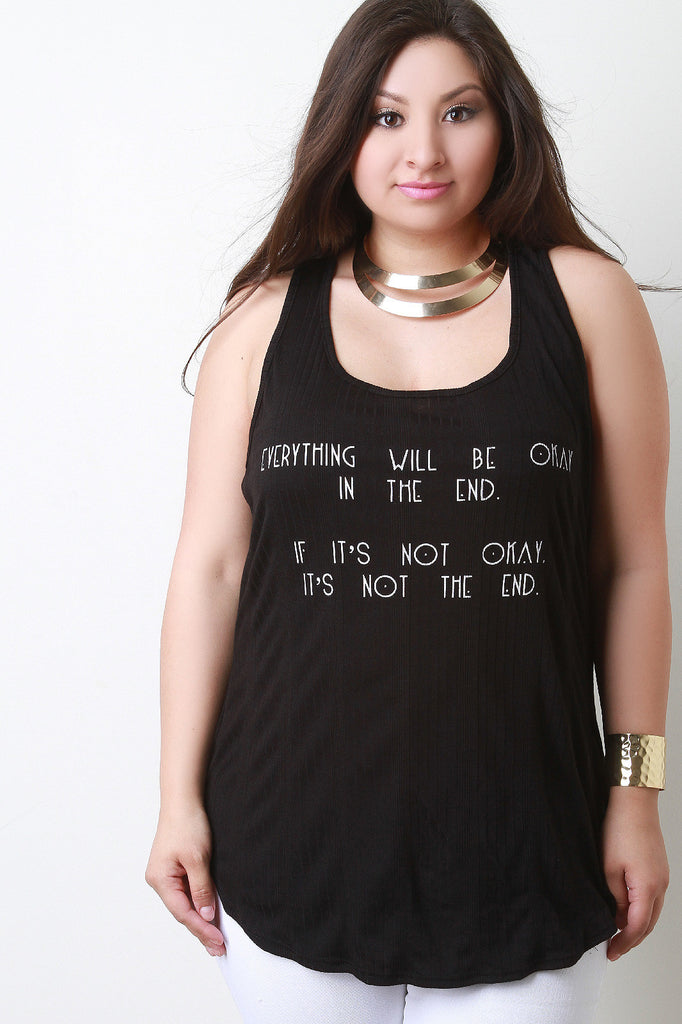 Everything Will Be Okay Graphic Print Tank Top